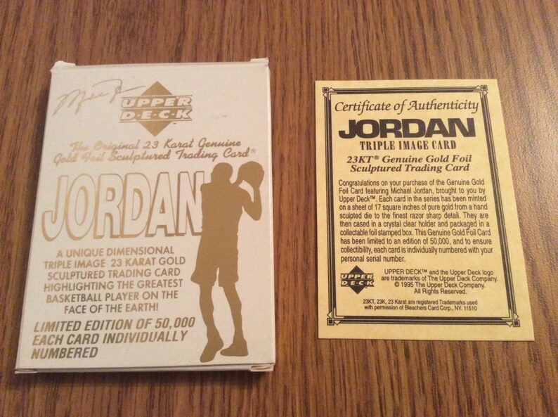 1995 Michael Jordan Upper Deck 23 Karat Gold Foil Limited Etsy