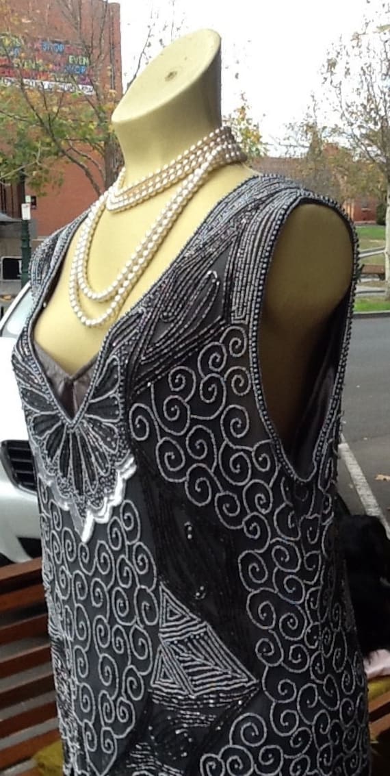 1920's Sterling Beaded Flapper Dress
