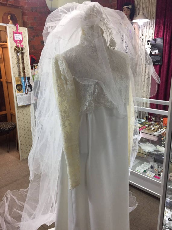 wedding dress with train and veil