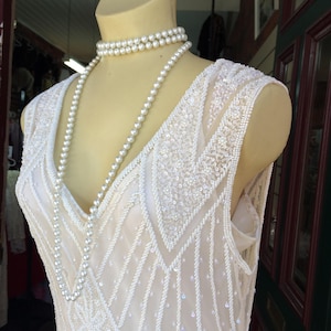 Creme Flapper Dress/1920s Flapper Dress/1920s Cream Flapper Dress