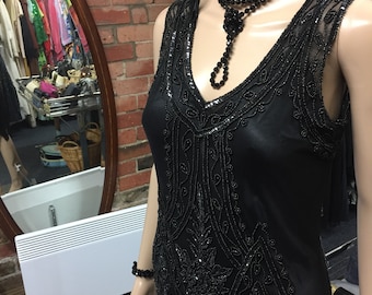 1920's Black Charleston Flapper Dress