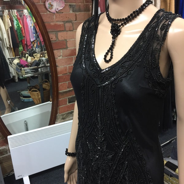 1920's Black Charleston Flapper Dress