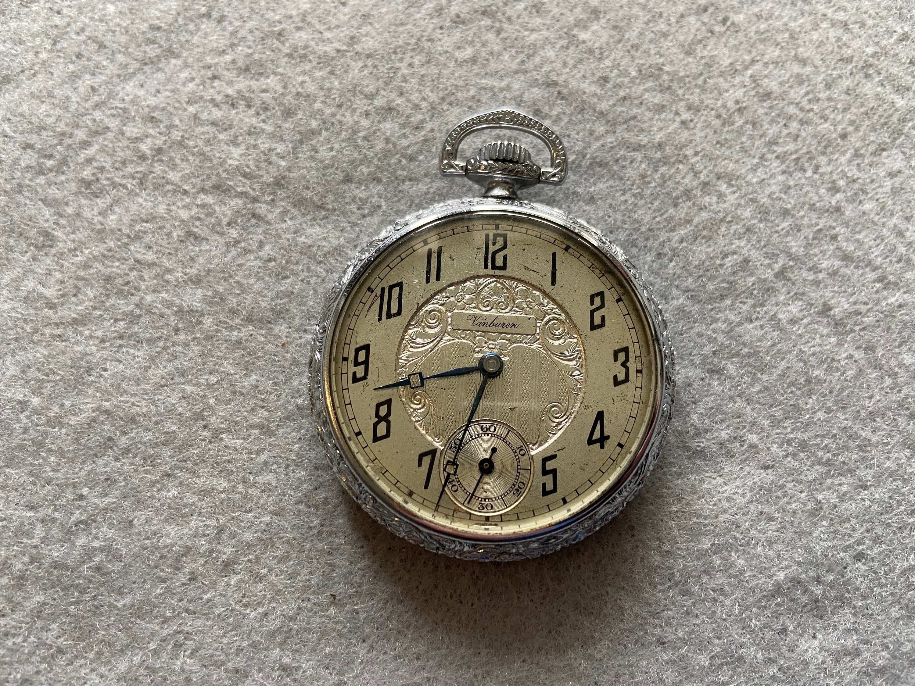 Swiss Made Van Buren Vintage Mechanical Wind Up Pocket Watch Etsy