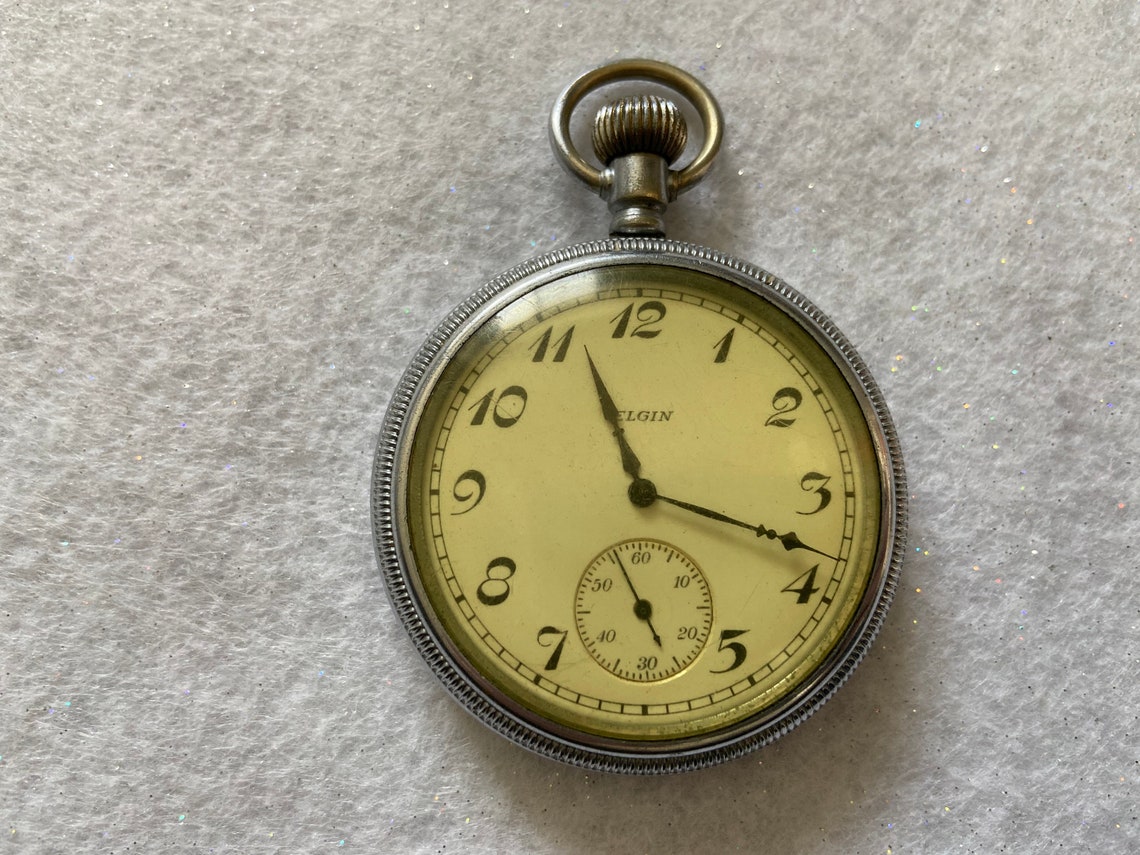 Elgin 9 Jewels Mechanical Wind up Pocket Watch Etsy UK