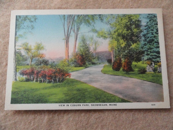 View Of Coburn Park Skowhegan Maine Vintage Postcard Etsy