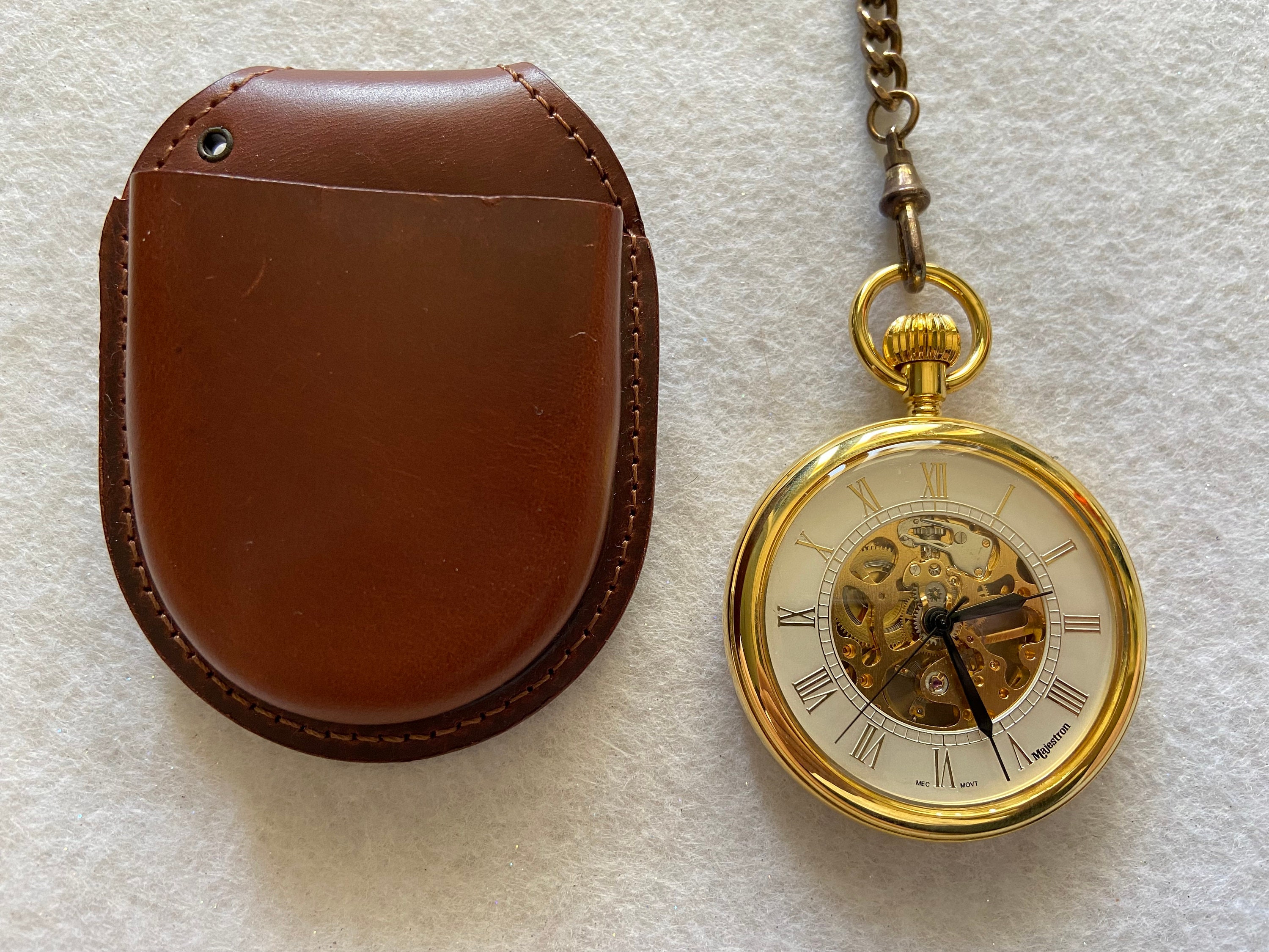 Majestron Mechanical Wind Up Pocket Watch Etsy