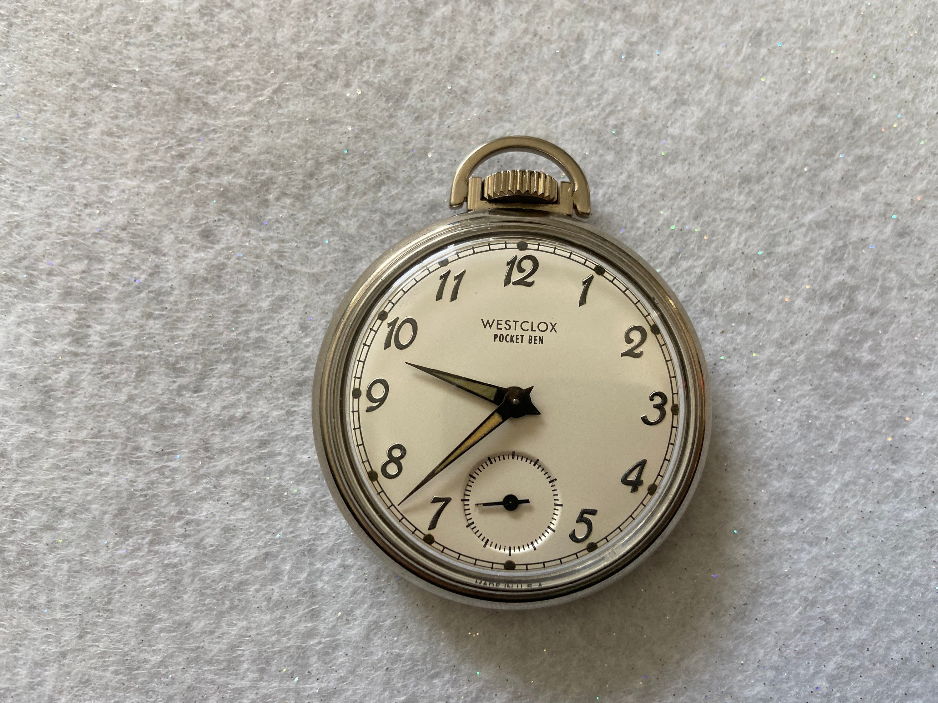 westclox wind up pocket watch