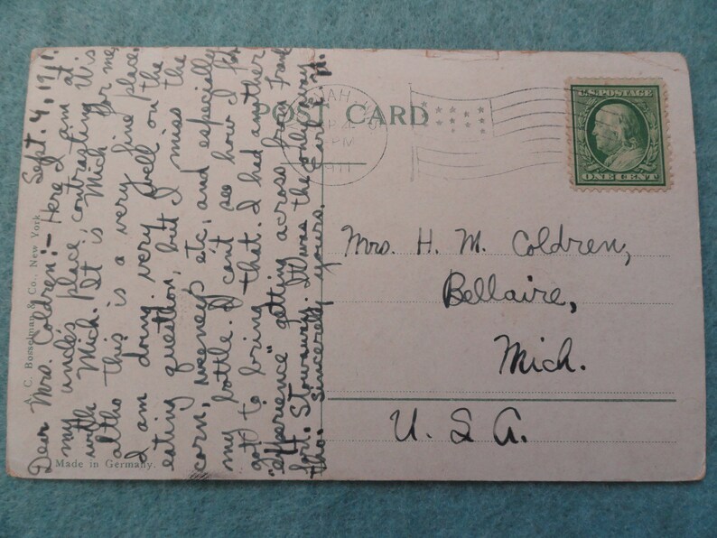 Neenah Great water power Wisconsin Vintage 1911 Postcard
