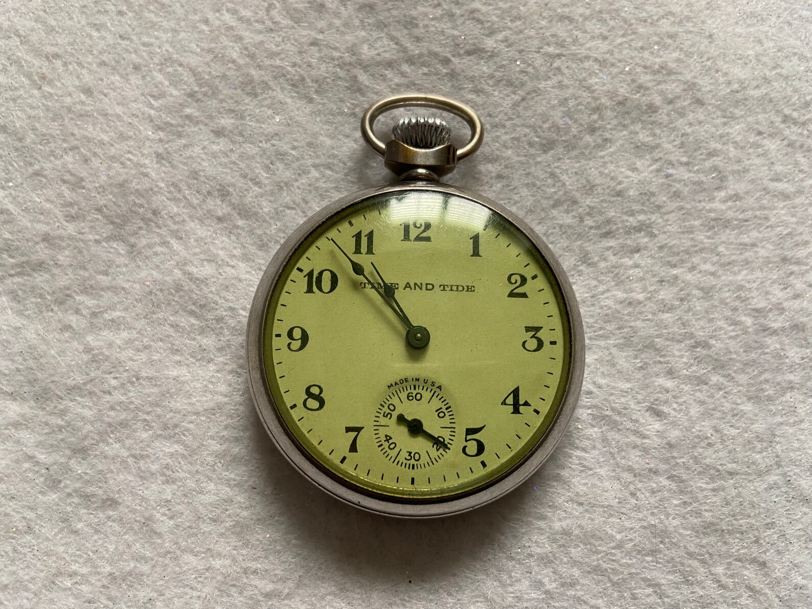 Time and Tide Vintage Mechanical Wind up Pocket Watch Made in Etsy