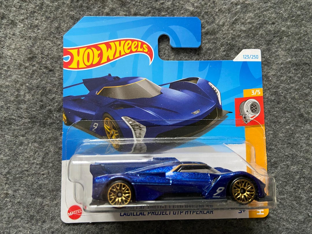 Hot Wheels – Cadillac Project GTP Hypercar – HW Turbo 3/5 – Schaal 1:64, Blauw Metallic, Short Card – Voor Kinderen Vanaf 3 Jaar En Verzamelaars