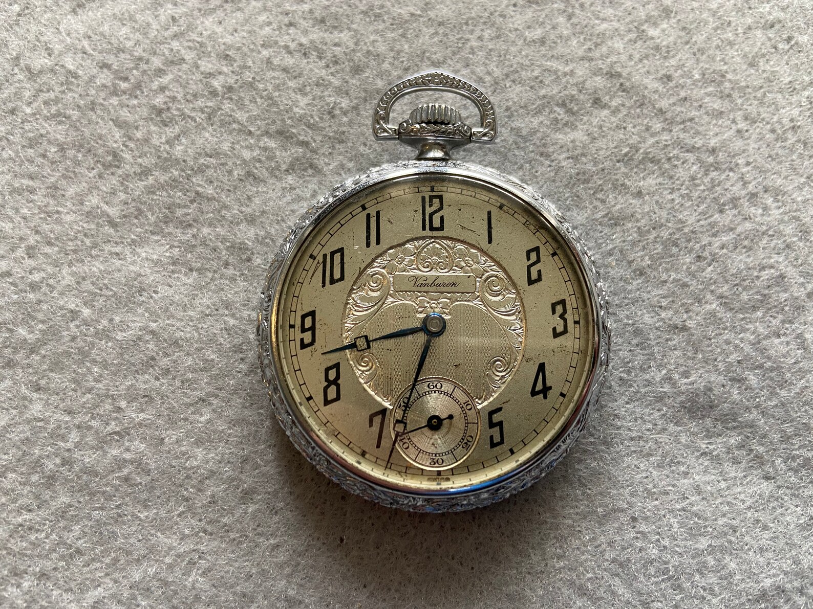 Swiss Made Van Buren Vintage Mechanical Wind Up Pocket Watch Etsy