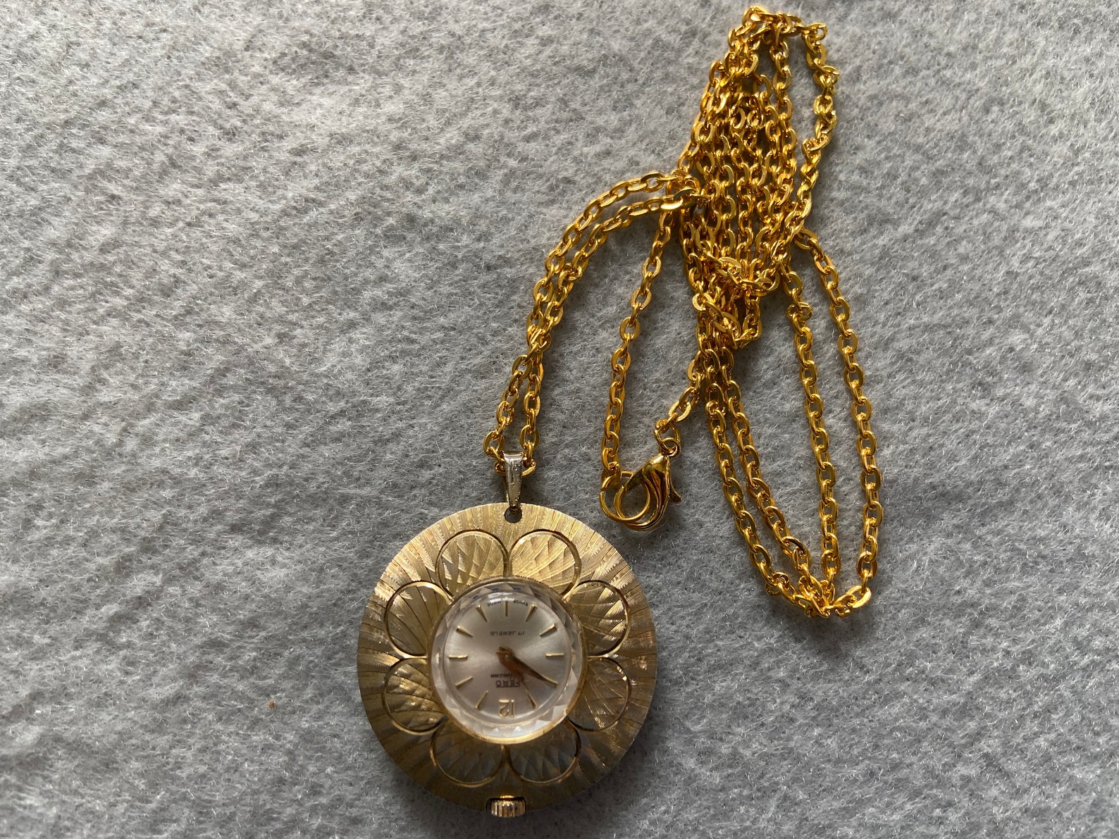 Fero Feldman 17 Jewels Swiss Made Mechanical Wind Up Necklace Etsy