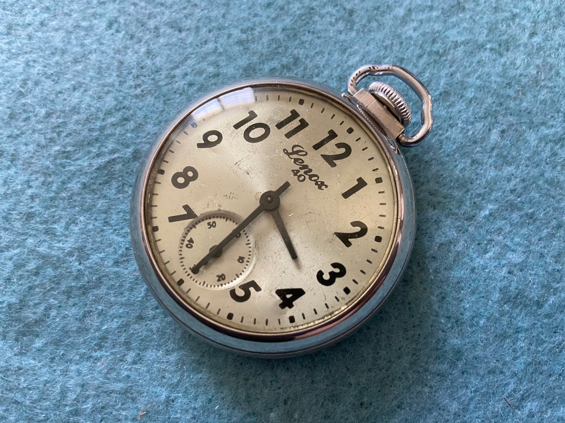 Lenox 40 Mechanical Wind Up Vintage Pocket Watch Etsy