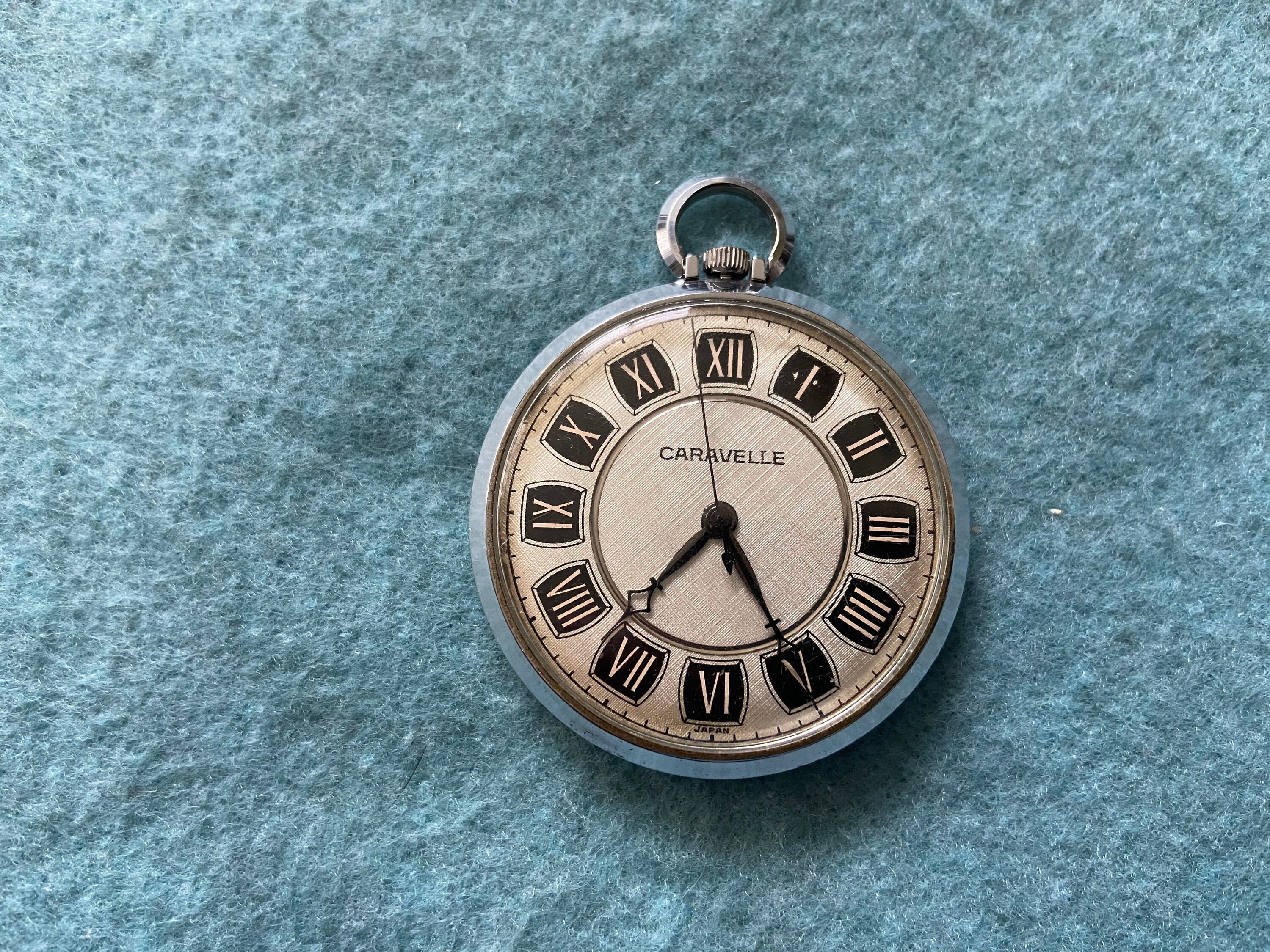 Vintage Caravelle Mechanical Wind Up Pocket Watch Etsy