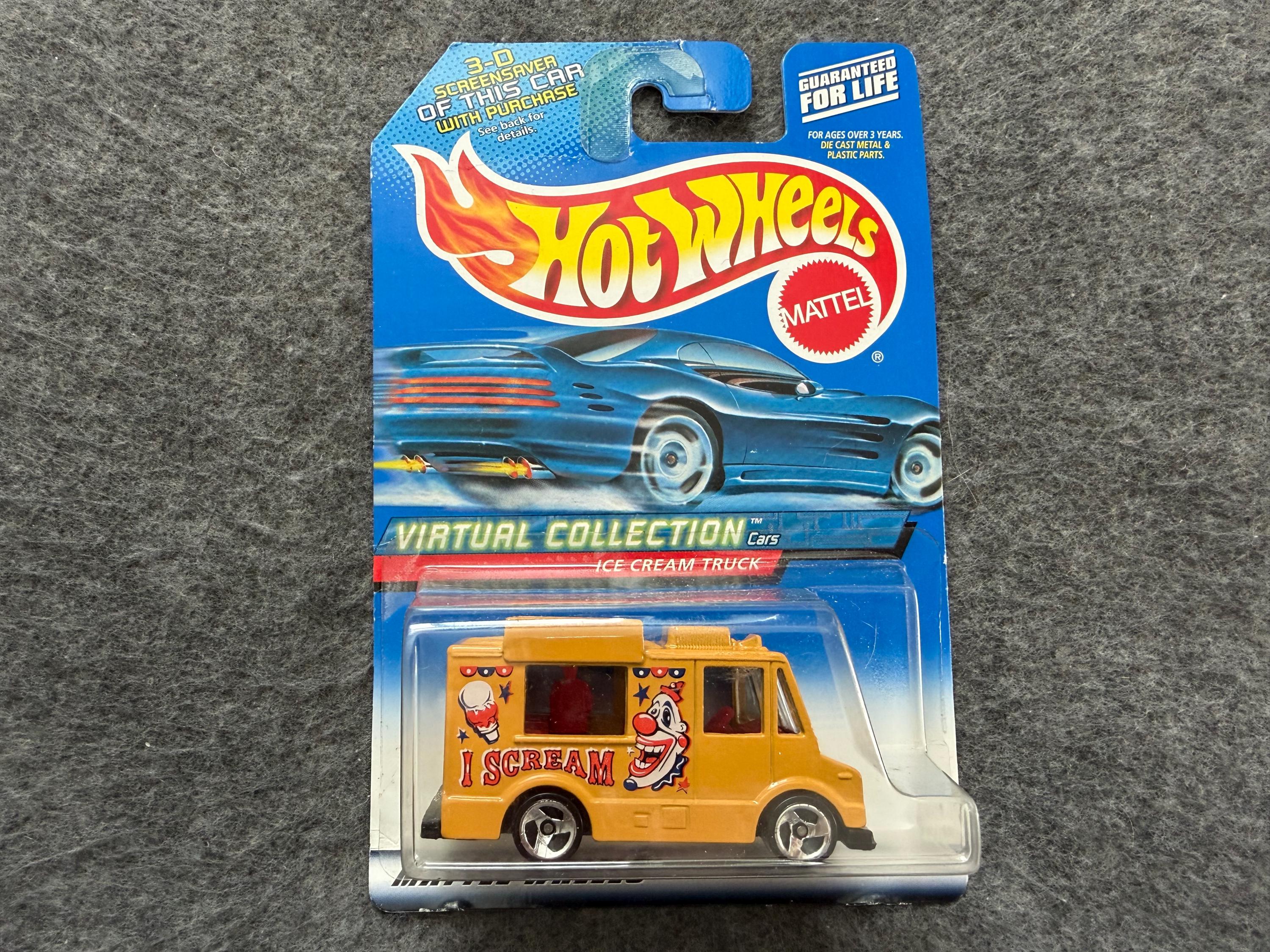 Hot Wheels Delivery Series Real Riders - White ISKY RACING Ice Cream Truck 1:64 Scale Diecast Car
