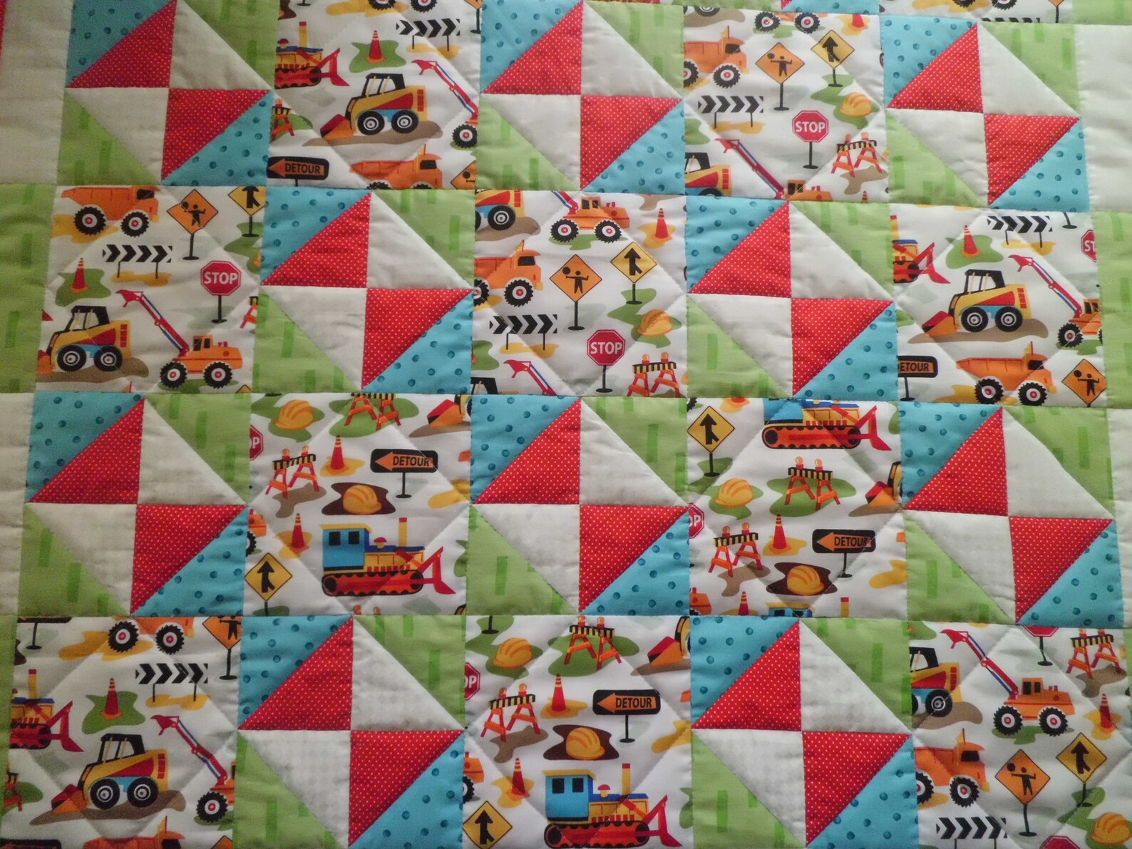Construction Quilt for Toddler Etsy