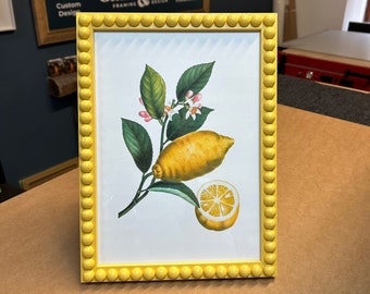 Vintage Style Lemons Fruit Print // Bobbin Frame // Farrow & Ball Colour Finish