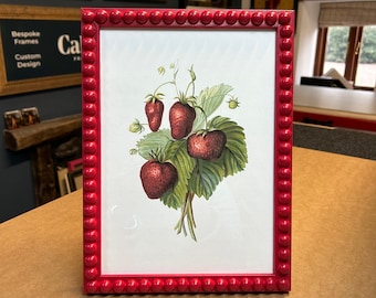 Vintage Style Strawberries Fruit Print // Bobbin Frame // Farrow & Ball Colour Finish