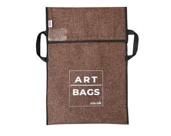 Recycled ART BAGS // Protective Artwork storage bag // Handmade in the U.K. // Tweed Material // Size 2