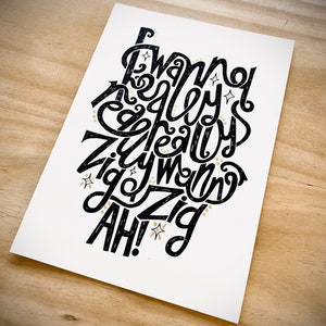 Zig-Ah-Zig-Ah // Music Art // Unframed Print // Hand Embellished // by Amy Rose