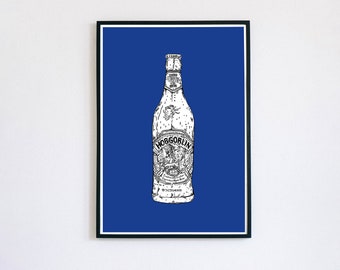 Hobgoblin bier//Happy Hour//A5 A4 A3//ingelijste print//door Amy Rose