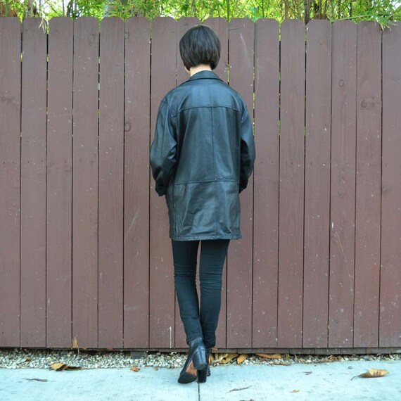 Reversible Black Leather Jacket - image 4