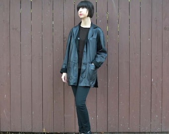 Reversible Black Leather Jacket