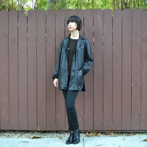 Reversible Black Leather Jacket - image 1