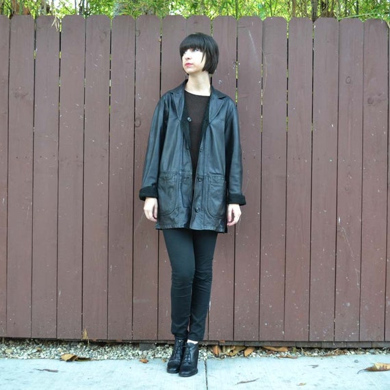 Reversible Black Leather Jacket - image 2