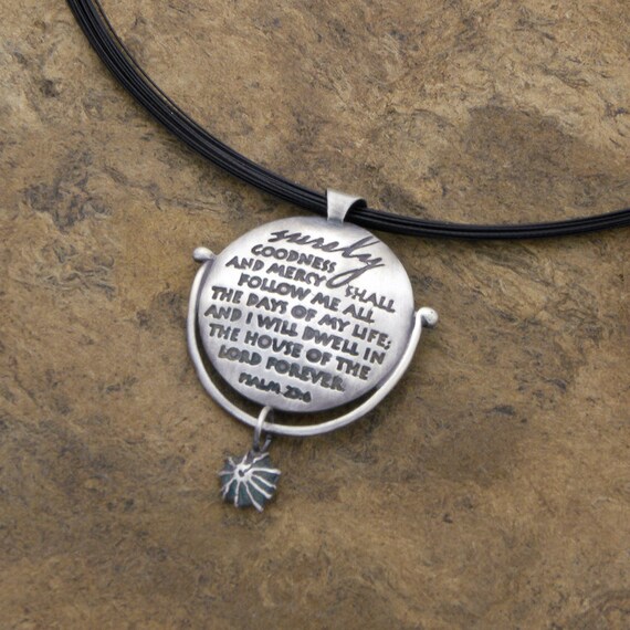 Items Similar To Psalm 23 6 Fine Silver Scripture Necklace On Etsy