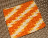 Variegated double-thick crocheted potholder