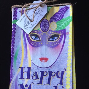 Mardi Gras Tea Towel | Dish Towel | NOLA | Louisiana Gift | Hostess Gift | Carnival Tea Towel | Mask Tea Towel | New Orleans Decor