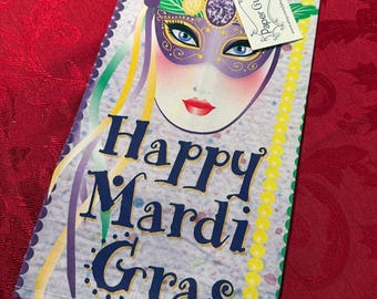 Mardi Gras | Dish Towel | NOLA | Louisiana Gift | Hostess Gift | Carnival Tea Towel | Mask Tea Towel | New Orleans Decor
