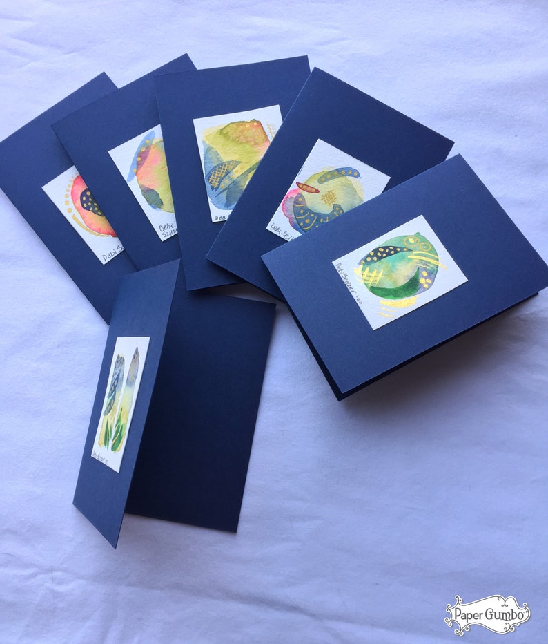 Painted Cards Art Cards Painting Hand Painted Abstract Art Notecards 6 Pieces Hand Painted Notecards Watercolor Notecards