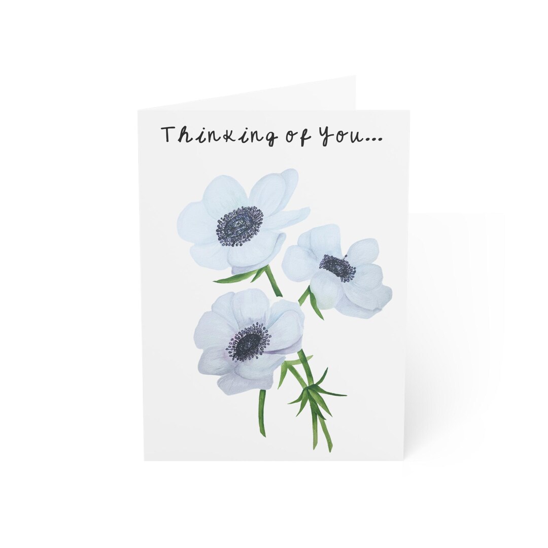 Thinking of You Floral Greeting Card White Anemone Sympathy ...
