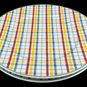 Villeroy & Boch Caru Charger Chop Plate 12" Switch 1 Multicolor Plaid Set of 2