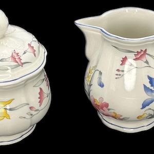 Villeroy & Boch Riviera Creamer and Sugar Bowl with Lid