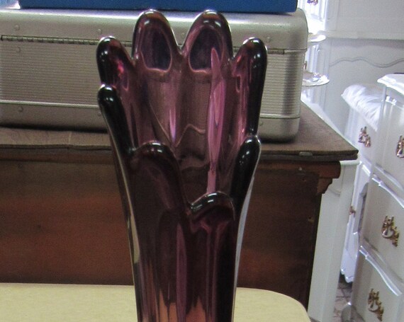 Purple art glass vase