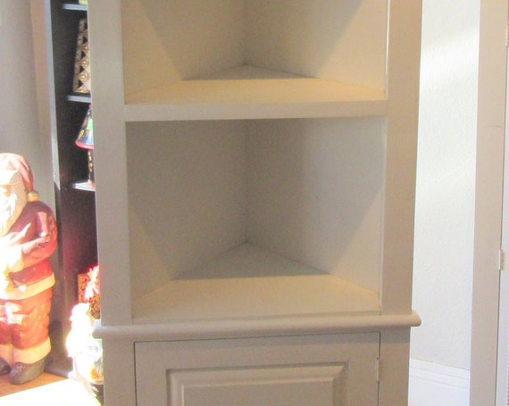 White corner curio cabinet bookshelf