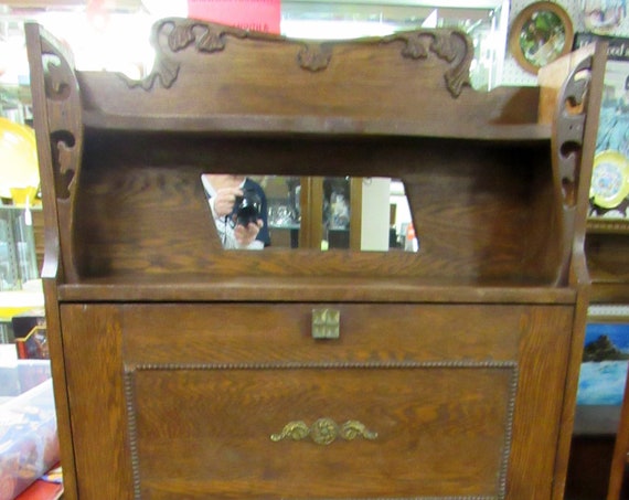 Oak Secretary Bookcase