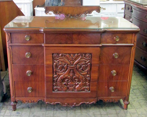 Antique Dresser with Mirror by Angelus Furn Co