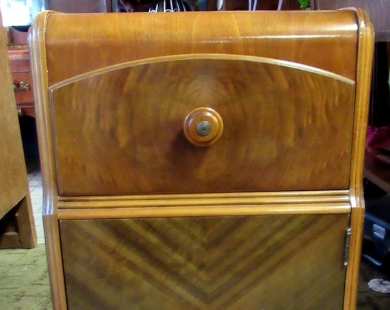 Art Deco Waterfall cabinet end table or night stand