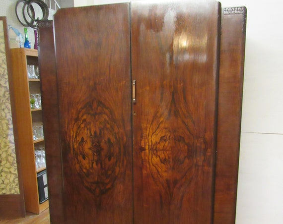 Art Deco Armoire or closet burl wood