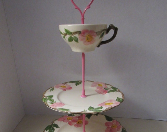Franciscan three tiered cake server Desert Rose