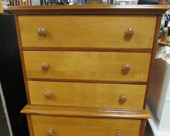 Maple chest on chest dresser