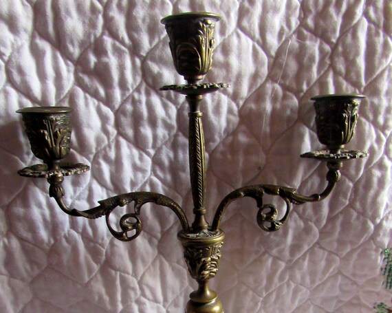 Bronze candelabra candle holder
