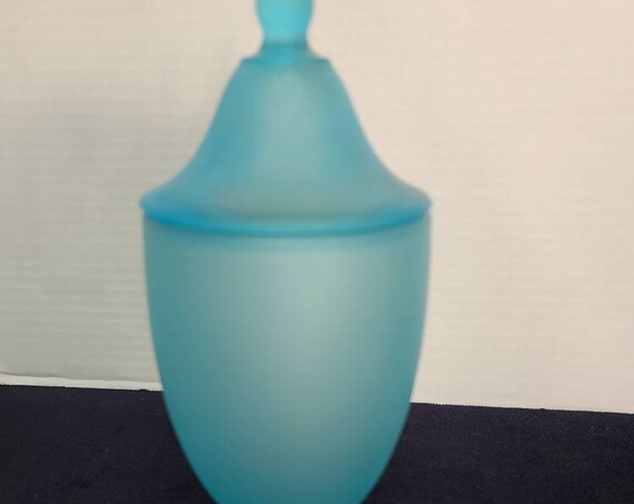 Satin blue candy dish