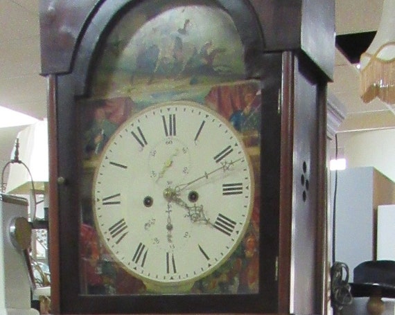 Antique Grandfather Tall Case Clock Braveheart William Wallace