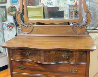 Antique Dresser With Mirror Etsy