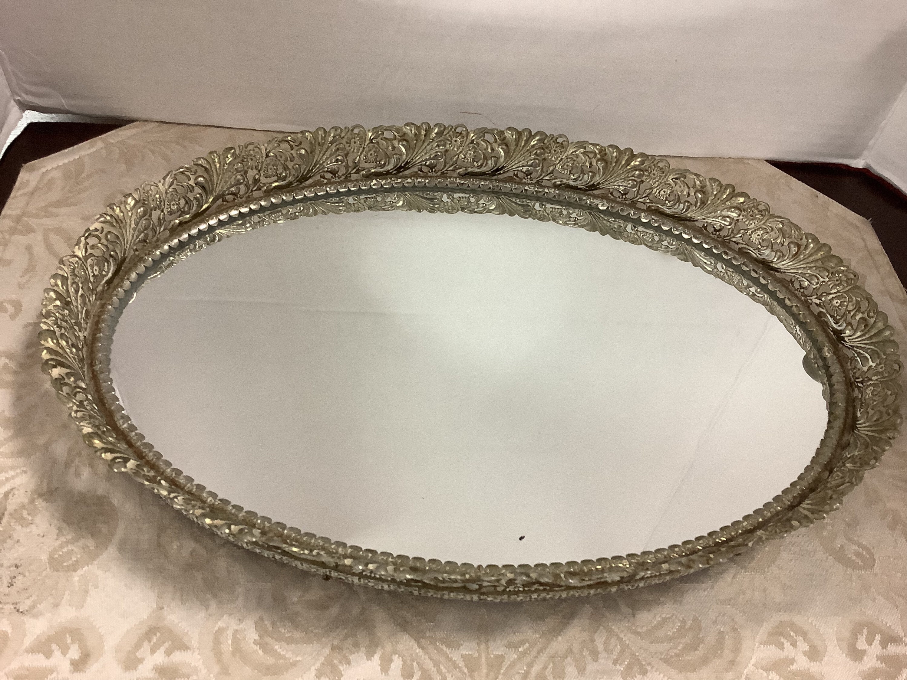 Oval Mirror vanity tray